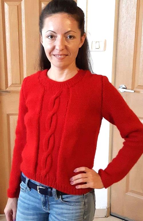 Bright Scarlet Jumper with Texture