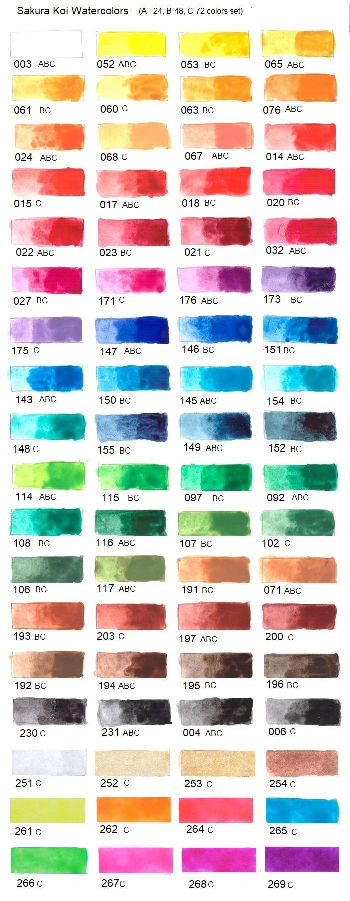 Gansai Tambi Color Chart